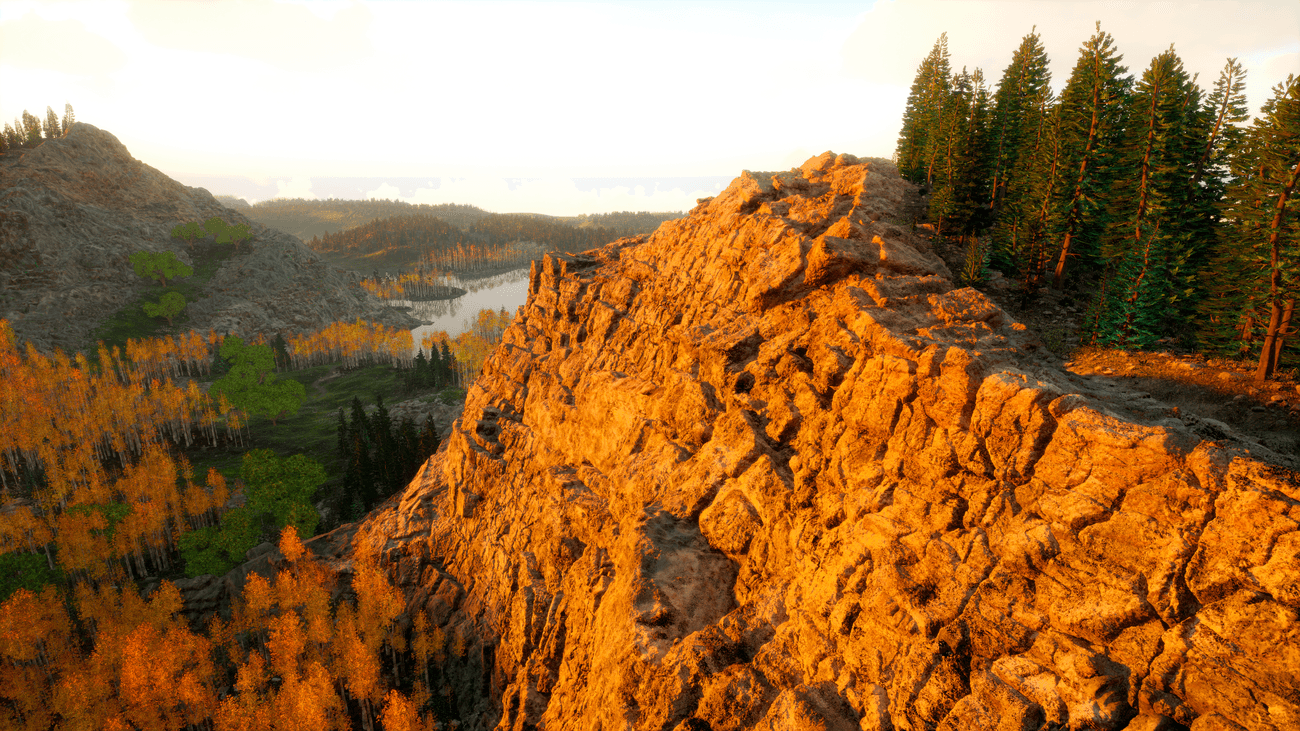 Mountains at sunset on Solace