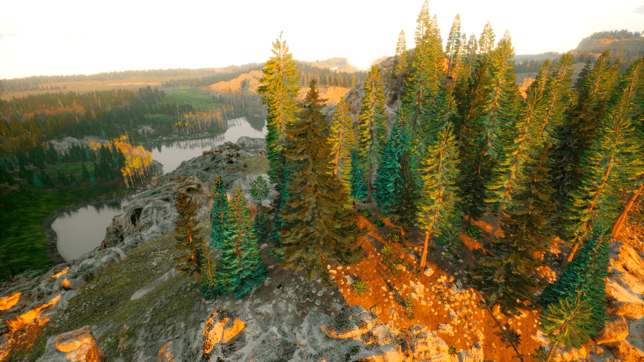 Cliffs surrounding lake