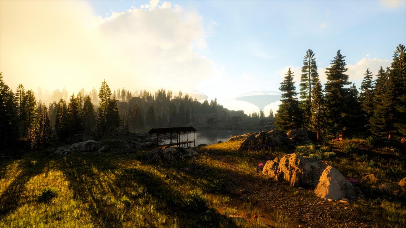 Sunrise lake view in Solace